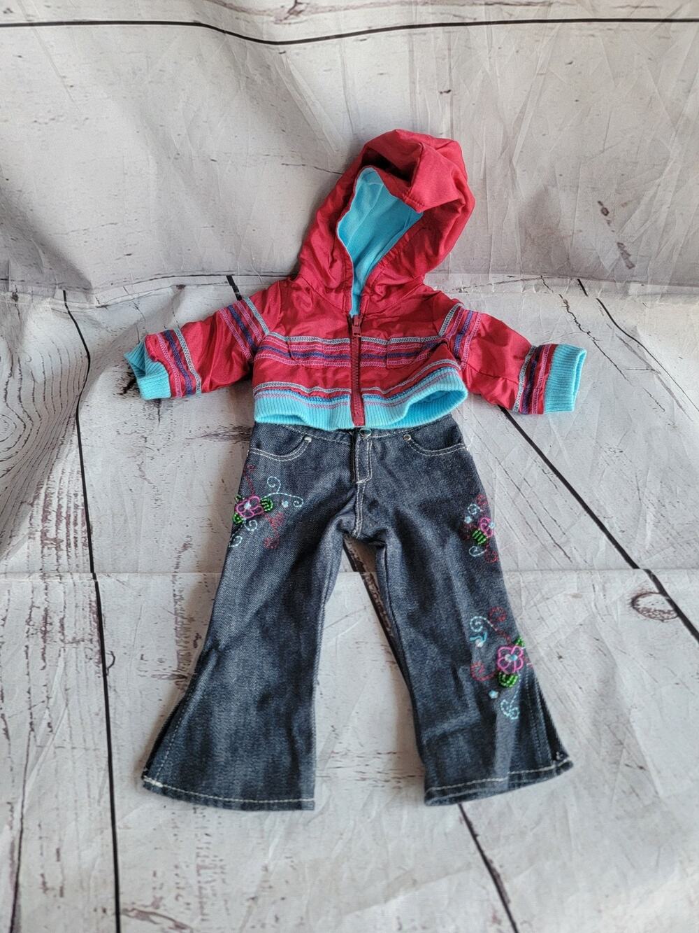 Official American Girl 18" Doll Clothing Ready For Fun Outfit Jacket Jean Pants